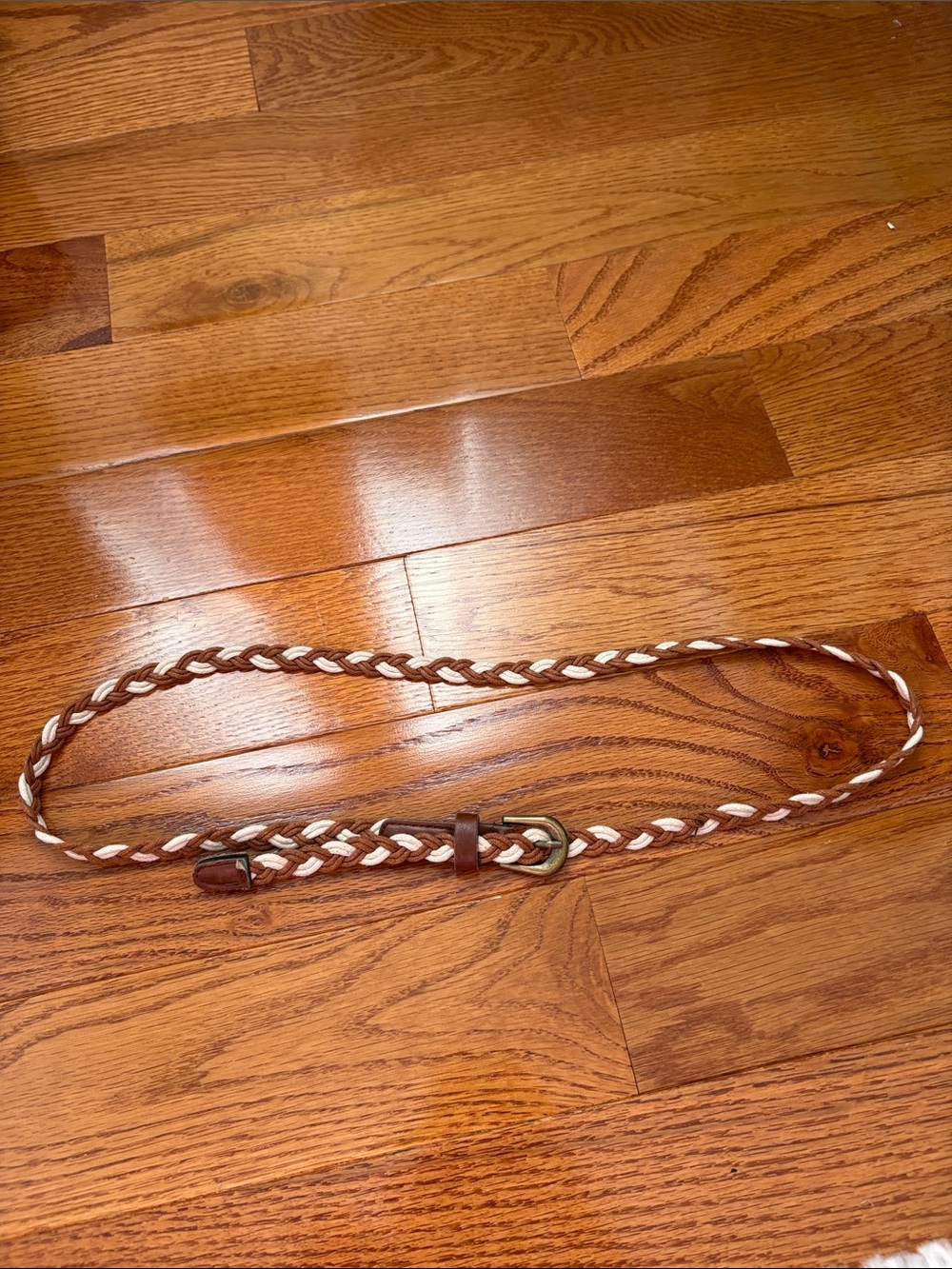 Brown braided belt
